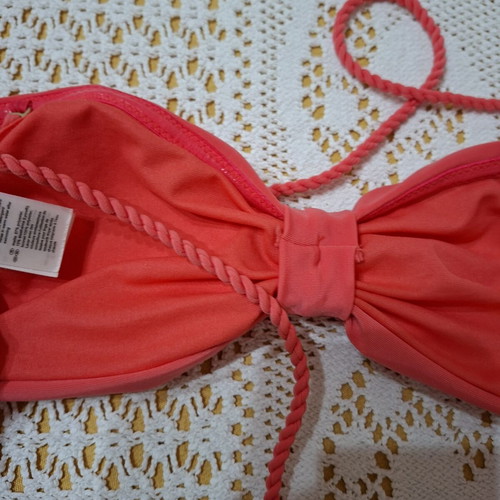 Bikini set like new, Esmara top coral and Ocean Club patterned bottom, size M
