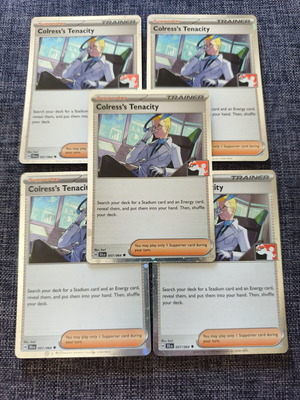 Colress's Tenacity supporter cards pack of 5 cosmo holo stamped