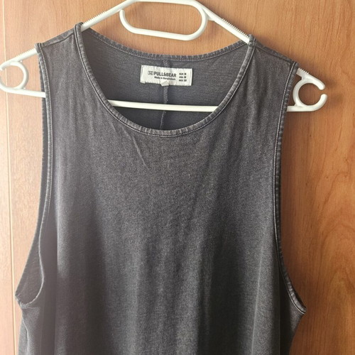 Pull & Bear long cotton dress, medium, anthracite gray