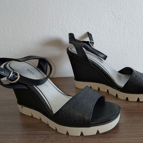 Marco Tozzi_Black Leather Platforms