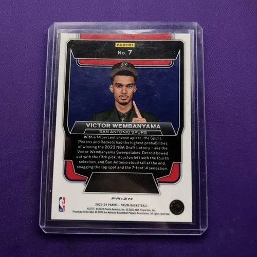 2023-24 Panini Prizm Luck of the Lottery Victor Wembanyama #7 Fast Break Prizm card