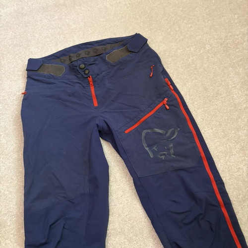 Norrona Fjørå Flex1 stretch hybrid women's pants, size S, blue and purple