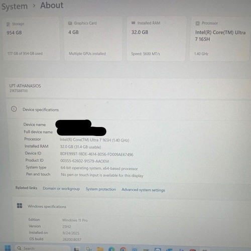Lenovo ThinkPad P16s Gen 3 laptop, Intel Core i9, 32GB RAM, 1TB SSD