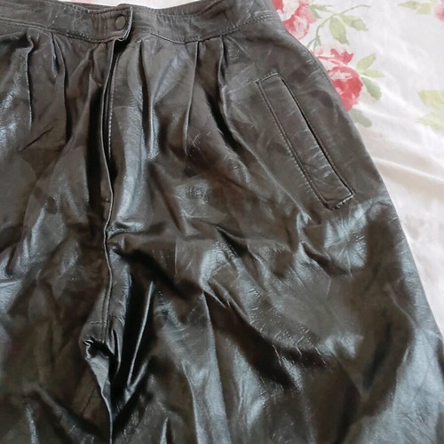 Leather pants used, size M 38, black