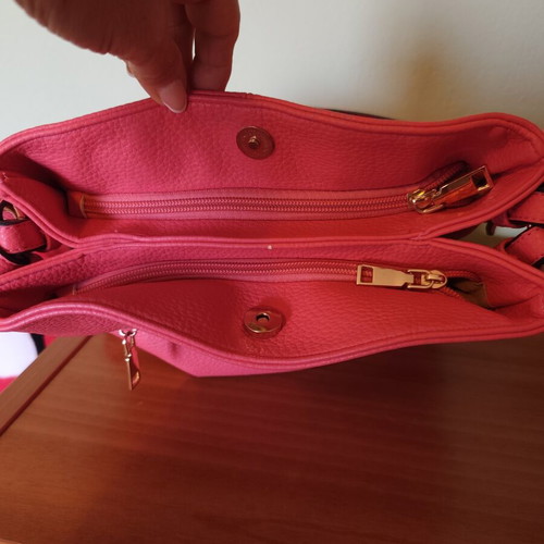 Women's shoulder bag, pink, 28x10x24 cm
