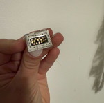 Handmade rectangular ring from oxidized 925 silver like new