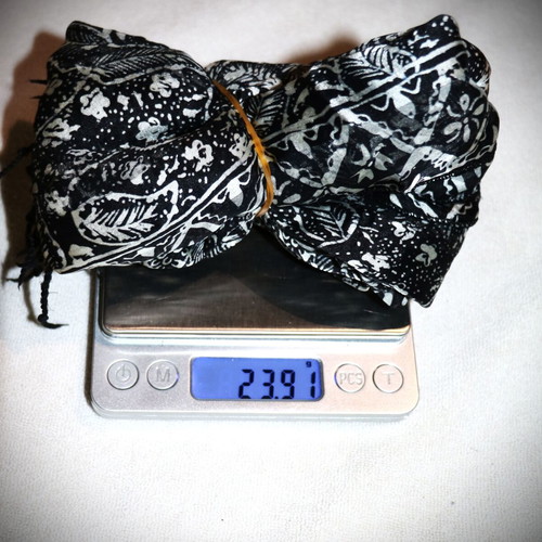 Siam Silk Black Batik Scarf 1.5x0.4m New