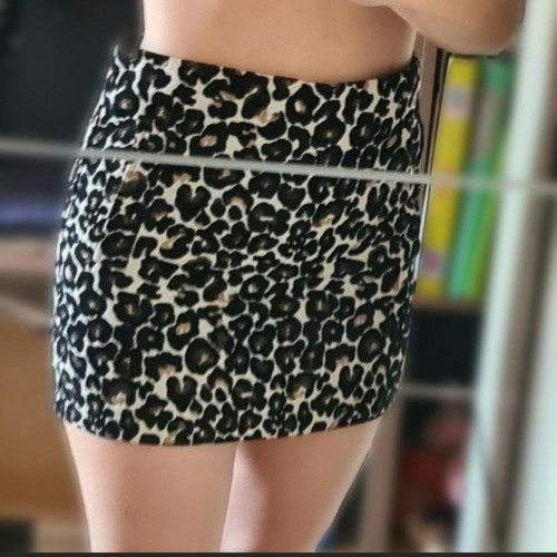 Mini leopard skirt Topshop used, A-line, with zipper