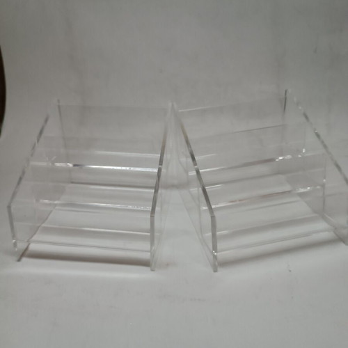 Plexiglass Business Card Holder 3-Position Set of 2 New