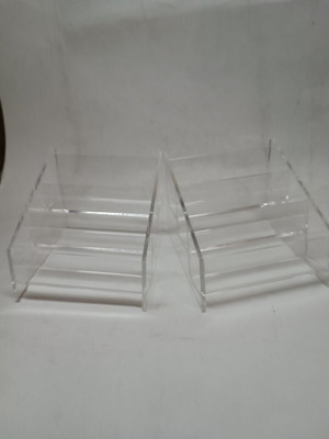 Plexiglass Business Card Holder 3-Position Set of 2 New