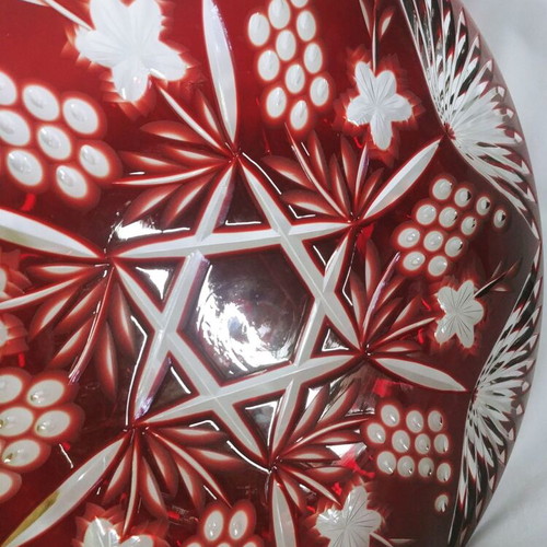 Nachtmann decanter and Joska Traube Bleikristall ruby red plate set like new