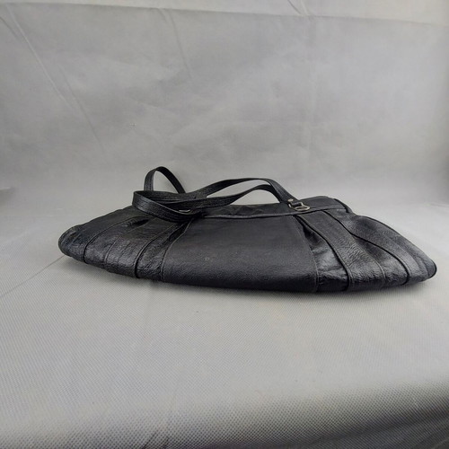 Old Soviet women's black leather bag used