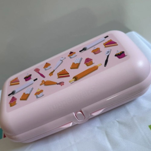 Tupperware Large Twin Container New with Pink Design