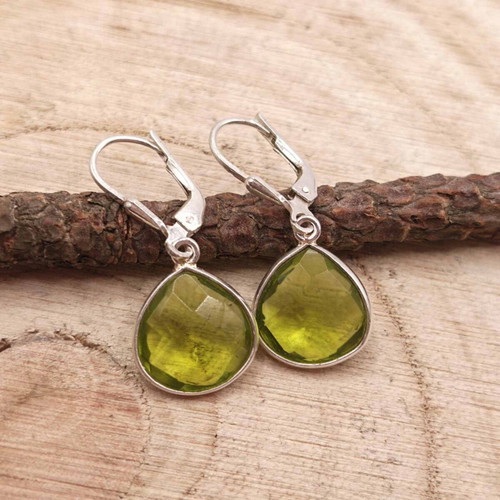 Silver earrings with Peridot new