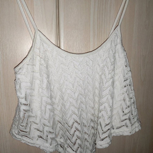 Blouse short used, white, size M