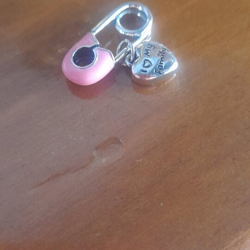 Charm new for bracelet pink and silver no name