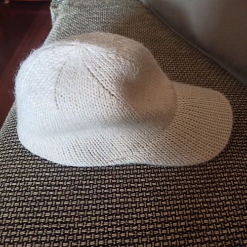 Knitted baseball hat used, white, one size