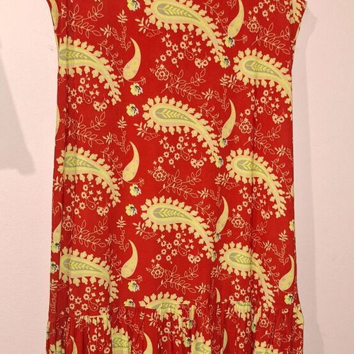 Dress red yellow new, elastic, size L