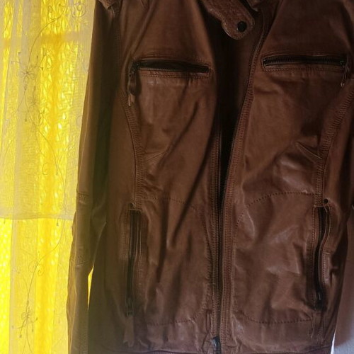 Leather clothes new, lamb coat, white jacket, tan jacket, XL pants