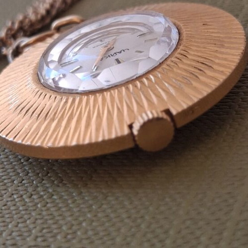 Retro Chaika Gold Plei Women's Winding Necklace Watch like new