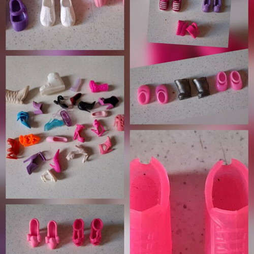 Doll shoes used, set of 34 pieces