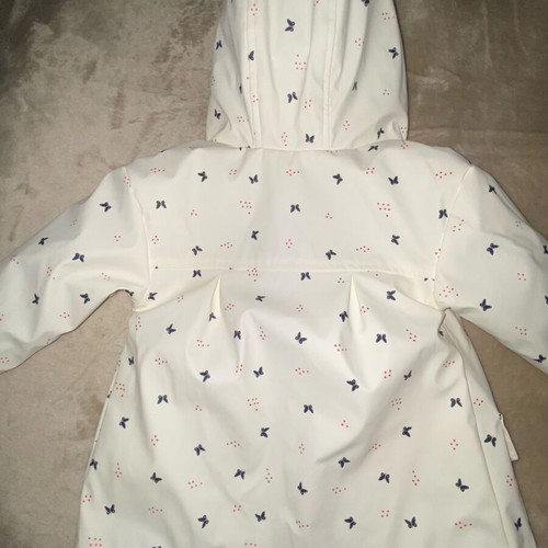 Gomme parka with butterfly pattern, waterproof jacket for toddler girl