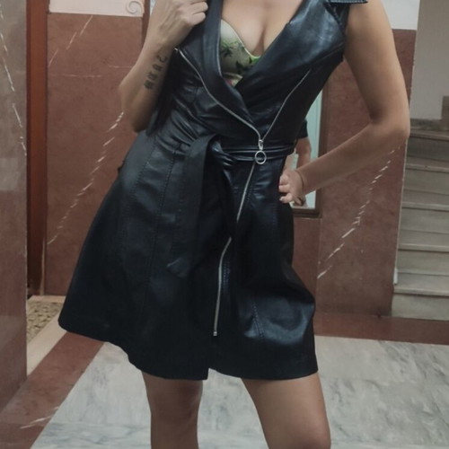 BSB black leather dress like new, size S/36/8