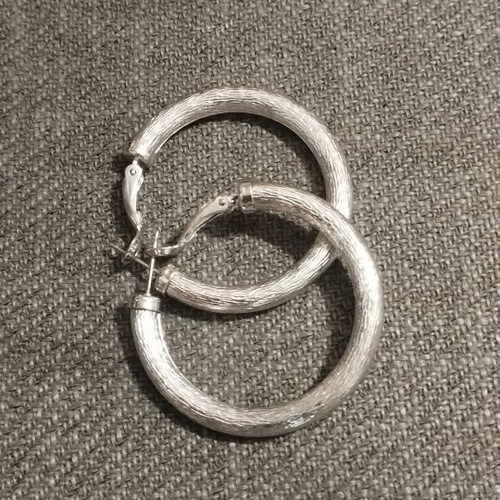 Pdsilver silver hoop earrings, nickel free, hypoallergenic