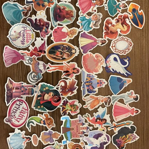 Princess stickers like new, pack of 50 pieces