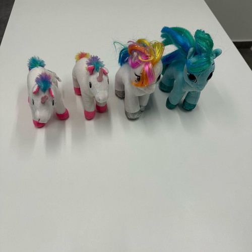My Little Pony plush toys like new, set of 4 colorful ponies