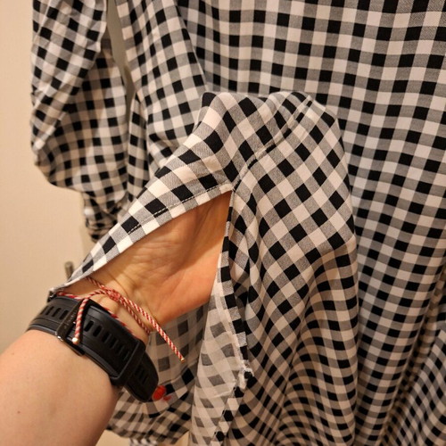 Atmosphere checked shirt dress like new, size M 38 10, black and white