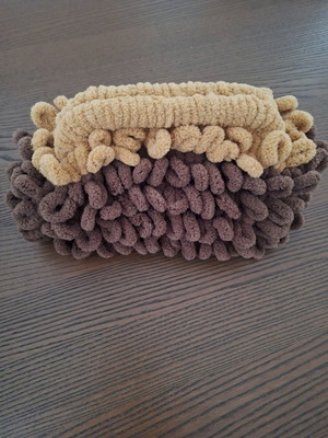 Two-tone handmade handbag new, brown and beige