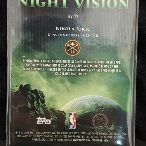 Midnight Case Hit Nikola Jokic 2025-26 Topps card like new
