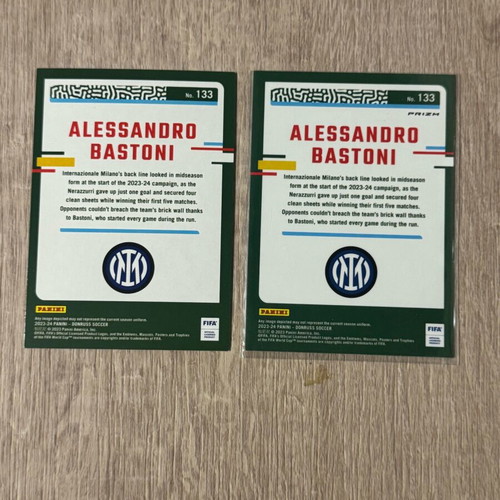 Alessandro Bastoni Inter Panini Optic and Cubic Donruss 2023-2024 new