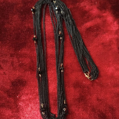 Multi-Strand Black Necklace "Dark Elegance" like new
