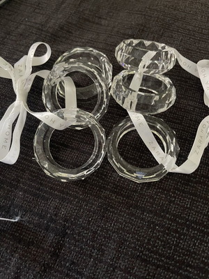Zara Home set of 6 crystal napkin rings