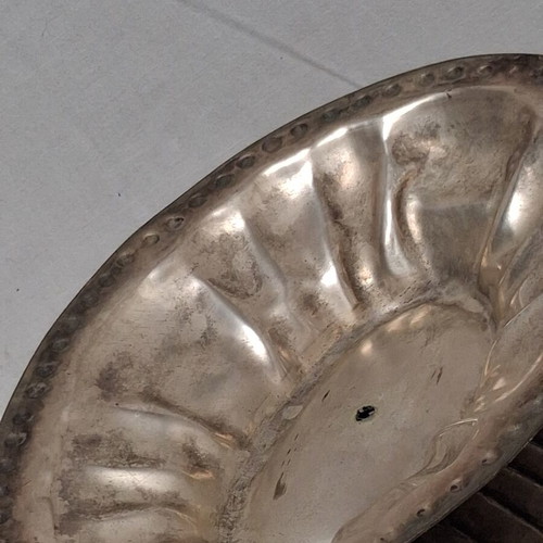 Vintage Silver Plate Fruit Bowl with Grape Decoration, 1950s, Like New