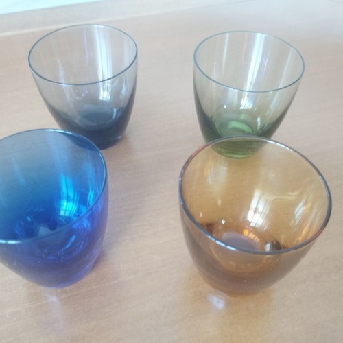 Max Verboeket Carnival Glass Set 4x Mint Kristalunie Maastricht 1956