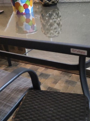Balcony table with glass surface like new