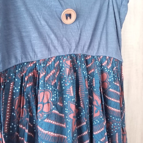 BSB Strapless Dress used, size M-L, blue and brown