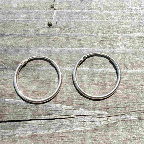 Silver hoop earrings, 925 sterling, 1.6 cm diameter