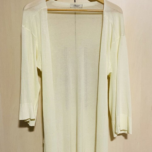 Rococo cardigan new, yellow, sizes S/M, 3/4 sleeve, long and airy