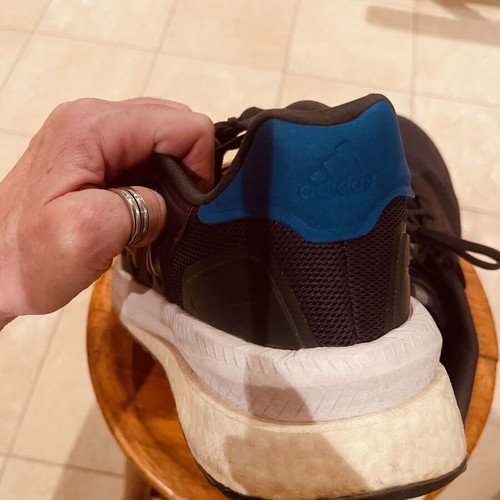 Adidas Boost shoes like new, size US 12 EU 46, black with blue details