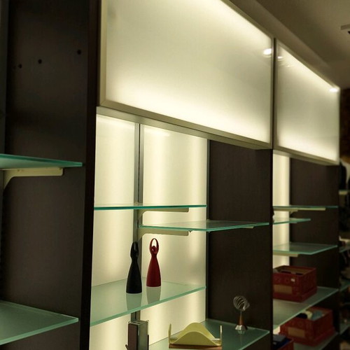 Commercial store shelves like new with illuminated adjustable backs