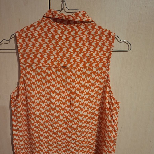 Short-sleeve shirt Funky Buddha like new, white and orange, size S