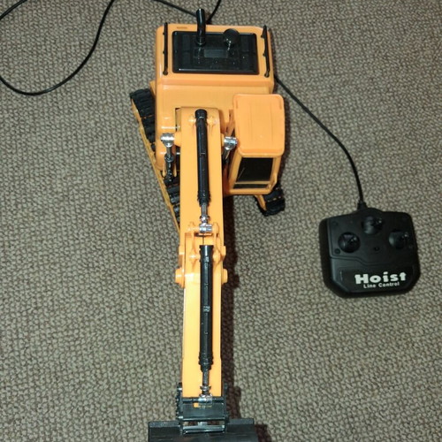 Set of remote control children's vehicles used, excavator and fire truck