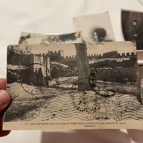Collectible lot of 6 used historical photos and postcards 1915-1934 Samos & Thessaloniki