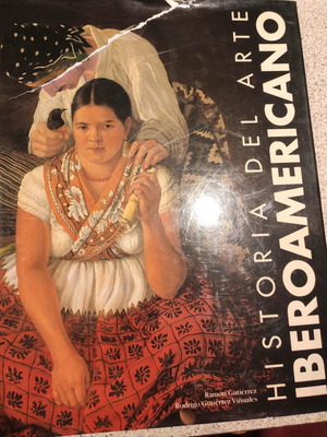 Historia del arte iberoamericano book used with torn cover