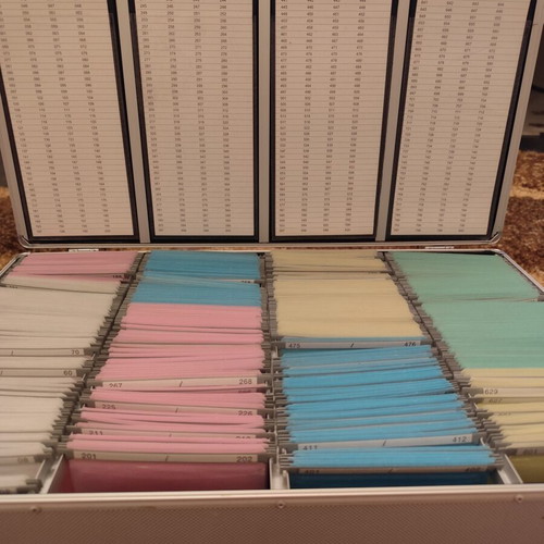 Vintage Aluminium CD Storage Case used, capacity 800 CDs with indexed sleeves