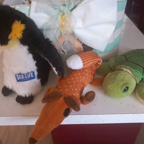 Stuffed animals turtle, penguin, fox from The Little Prince, set of 3